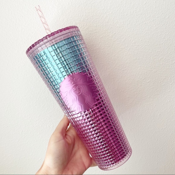 SOLD - Starbucks SET Summer Disco Grid Ombre Cups - Picture 2 of 14